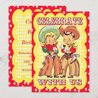 Western Cowboy und Cowgirl-Party Einladung