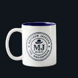 Western Cowboy Vintage Logos Monogram Trauzeugen Zweifarbige Tasse<br><div class="desc">Personalisierte Geschenke für Trauzeugen mit Western Cowboy Thema. Dekoriert mit Cowboyhut mit Vintagem Western Schriftart. Text und Farbe können mit dem Design-Tool bearbeitet werden,  um Ihren Bedürfnissen gerecht zu werden. Holen Sie sich dieses individuelles Geschenk für Hochzeiten,  Bachelor-Party,  Verlobungsfeier oder andere besondere Anlässe.</div>