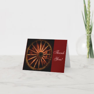 Western Cowboy Wagon Wheel Merci Cartes