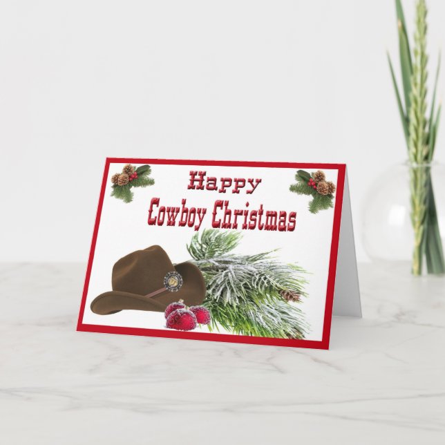 Western Cowboy Weihnachtskarte Feiertagskarte (Vorderseite)