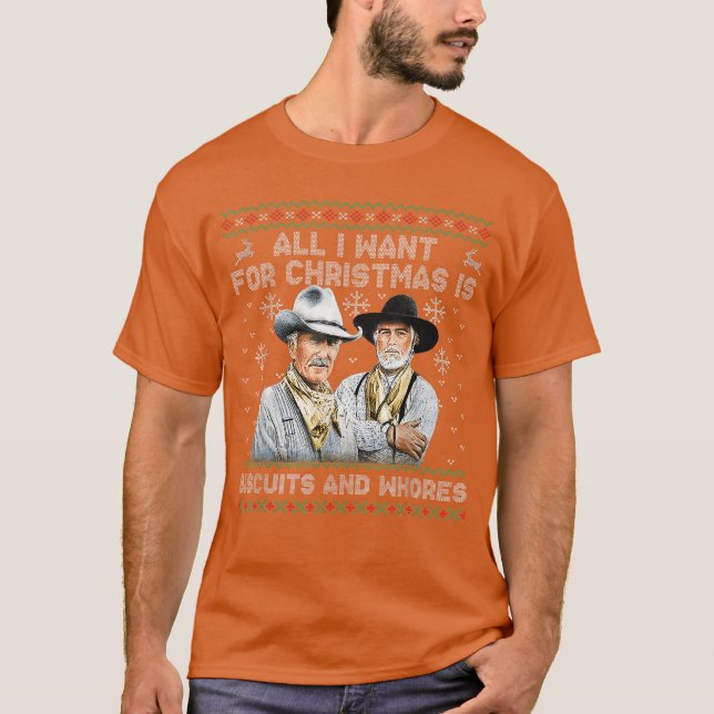 Western Cowboys Biscuits and Whores Christmas Quot T-Shirt (Vorderseite)