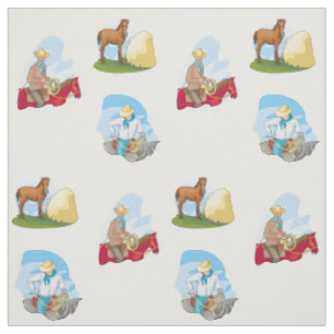 Western Cowboys und Pferde FARBE Stoff
