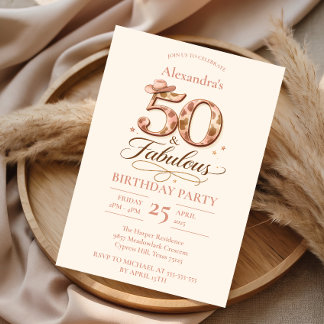 Western Cowgirl 50 & Fantastischer Geburtstag Einladung