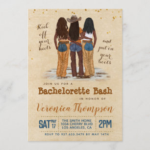 Western Cowgirl Bachelorette Brautparty Einladung