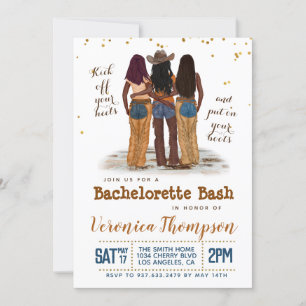 Western Cowgirl Bachelorette Brautparty Einladung