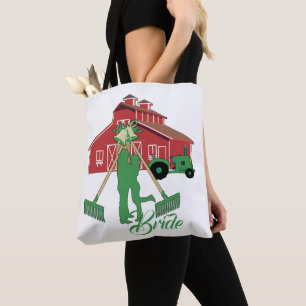 Western Cowgirl Barn Farm Wedding Bride Tote Tag Tasche