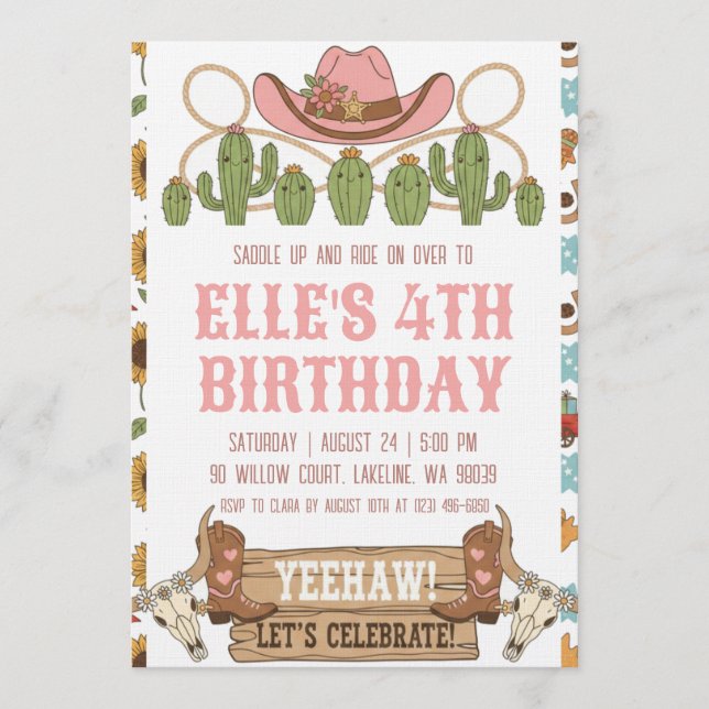 western cowgirl birthday invitations (Devant)