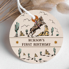 Western Cowgirl Birthday Party Geschenkanhänger