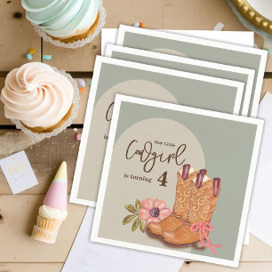 Western Cowgirl Boho Blume Boots Geburtstagsparty Serviette