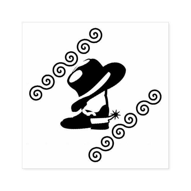 Western Cowgirl Boots and Hat Gummistempel (Prägung)