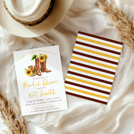 Western Cowgirl Boots and Sunflowers Brautparty Einladung