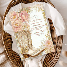Western Cowgirl Boots Floral Baby Shower