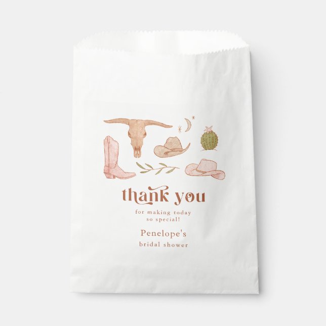 Western Cowgirl Brautparty Geschenktütchen (Vorderseite)