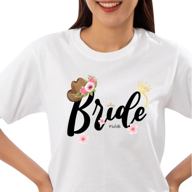 Western Cowgirl Brid Bachelorette T-Shirt (Von Creator hochgeladen)