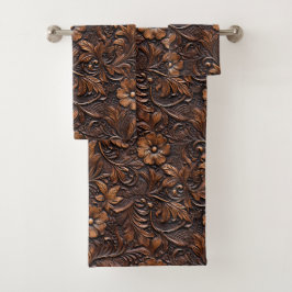 Western Cowgirl Brown Blume Badhandtuch Set
