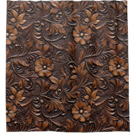 Western Cowgirl Brown Blume Duschvorhang