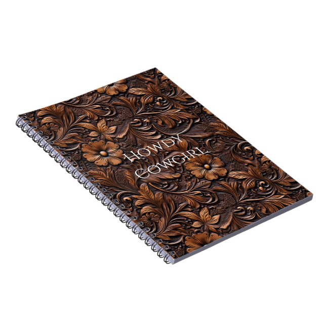 Western Cowgirl Brown Blume Notizblock (Rechte Seite)