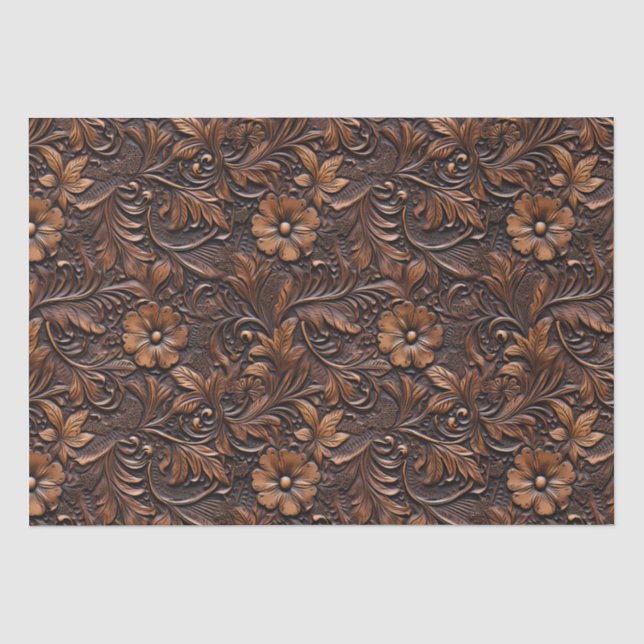 Western Cowgirl Brown Blume Seidenpapier (Vorderseite)