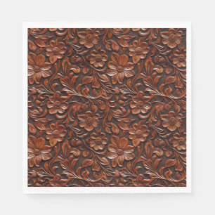 Western Cowgirl Brown Floral Serviette