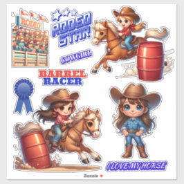 Western Cowgirl Country Barrel Racer Aufkleber