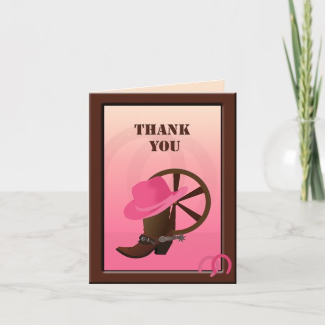 Western Cowgirl Custom Vielen Dank Note Card Dankeskarte (Vorderseite)