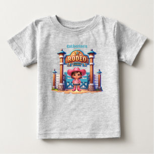 Western Cowgirl First Rodeo Geburtstag Custom Baby T-shirt