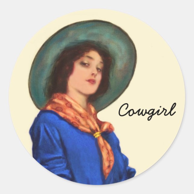 Western Cowgirl Frauen Stickers (Vorderseite)