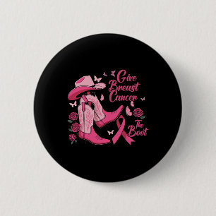 Western Cowgirl geben Brustkrebs die Boot Awaren Button
