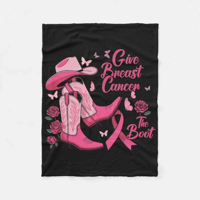 Western Cowgirl geben Brustkrebs die Boot Awaren Fleecedecke (Vorderseite)