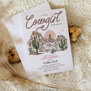 Western Cowgirl Girl Babydusche Einladung