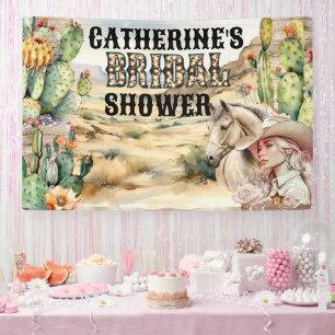 Western Cowgirl in Wüste Brautparty Chic Banner