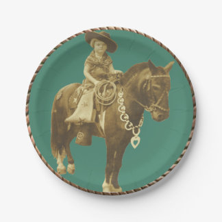 Western-Cowgirl-Party-Papier-Teller Pappteller