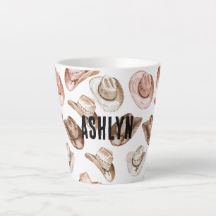 Western Cowgirl Pink Brown Hats Milchtasse
