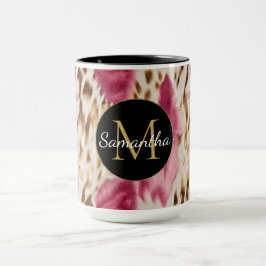 Western Cowgirl Pink Gold White Cowhid Tasse