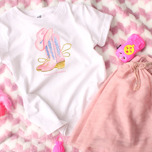 Western Cowgirl Pink Personalisiert T-Shirt