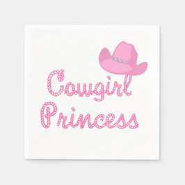 Western Cowgirl Princess mit Pink-Hat-Party Serviette