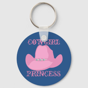 Western-Cowgirl-Prinzessin Pink Hat Schlüsselanhänger