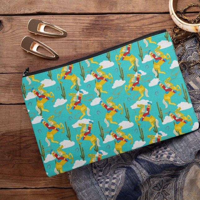 Western Cowgirl Retro Gemustert Zubehörtasche (Von Creator hochgeladen)