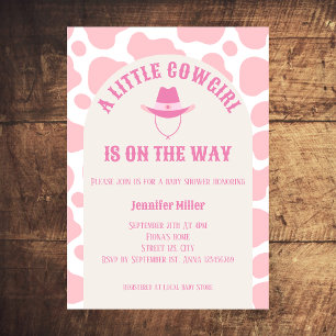 Western Cowgirl Rodeo Pink Girl Babydusche Einladung
