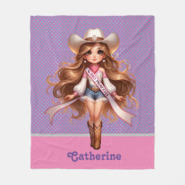 Western Cowgirl Rodeo Princess 1 Personalisiert Fleecedecke
