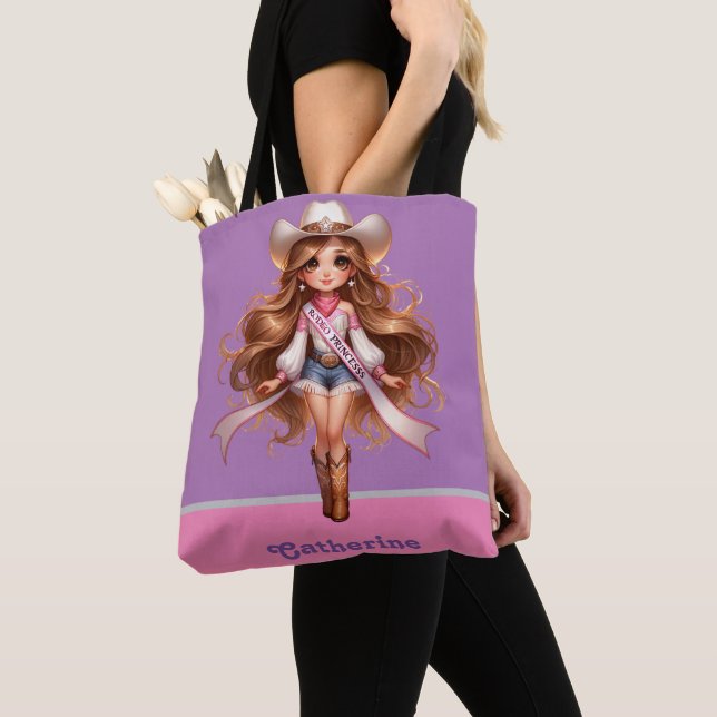 Western Cowgirl Rodeo Princess 1 Personalisiert Tasche (Von Nahem)