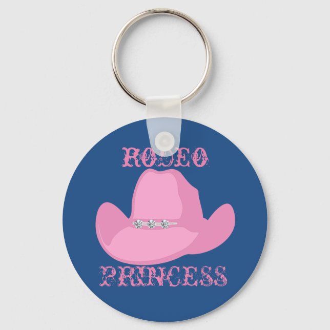 Western Cowgirl Rodeo Prinzessin mit Pferd Schlüsselanhänger (Vorderseite)