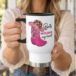 Western Cowgirl Rosa Stiefel Country Line Dance Reisebecher