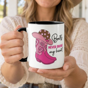 Western Cowgirl Rosa Stiefel Country Line Dance Tasse