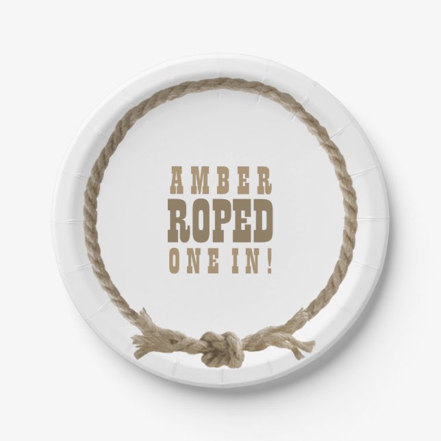 Western Cowgirl Seil Brautparty Design Pappteller (Vorderseite)