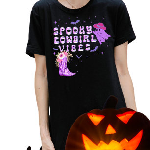 Western Cowgirl Style "Spooky Cowgirl Vibes" Tri-Blend Shirt