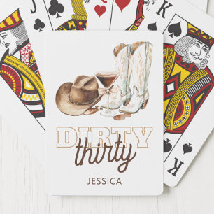 Western Cowgirl Weiß Schmutzige Dreißig 30. Geburt Spielkarten