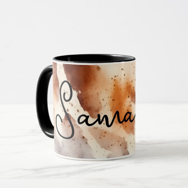 Western Cowhide Print Abstrakte rustikale Cowgirl Tasse (Vorderseite Links)