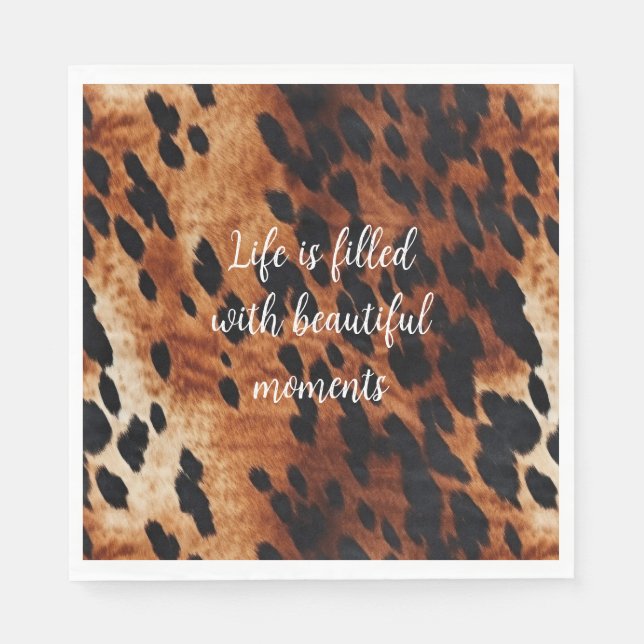 Western Cream Brown Black Cowhide Serviette (Vorderseite)