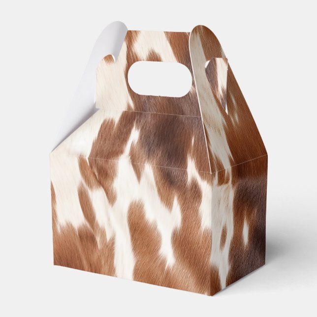 Western Cream Brown Cowhid Geschenkschachtel (Vorderseite)